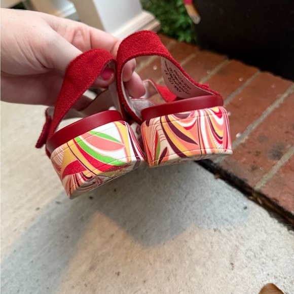 Alegria Anah I got you babe Red Leather Platform Sandals Size 37 6.5 7 Ana - Picture 4 of 7